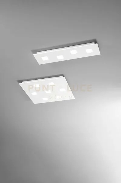 Plafoniera in metallo verniciato bianco pixel 4 luci attacco gx53 2...