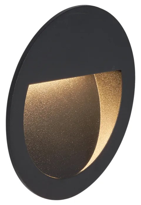 Set di 6 lampade da parete ad incasso moderne nere con LED IP65 - Gem