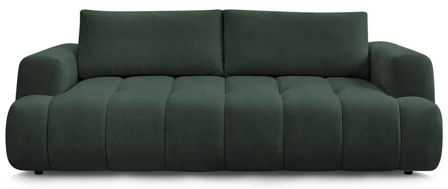 Divano verde allungabile e con contenitore rivestito in ciniglia 251 cm Fuji – Bobochic Paris