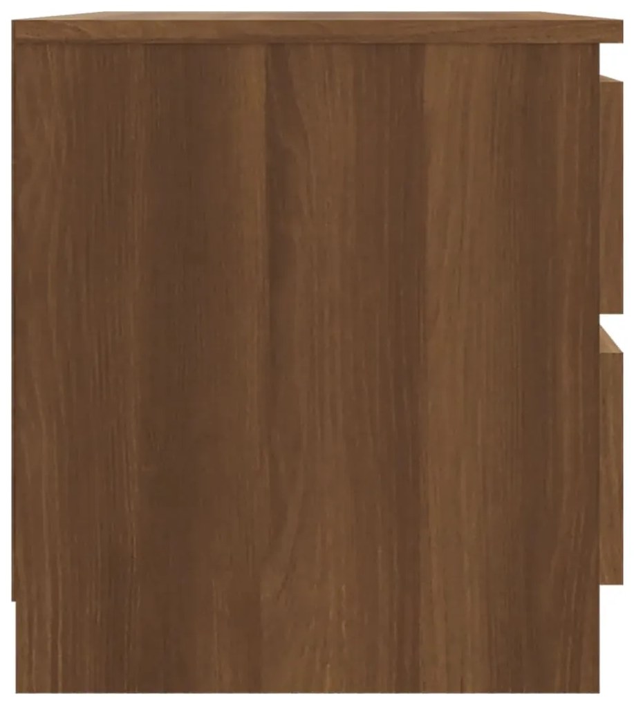 Comodini rovere marrone 2 pz 50x39x43,5 cm in legno multistrato