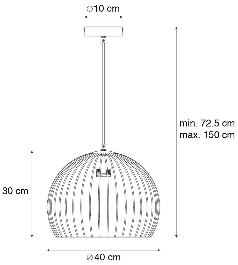 Lampada a sospensione moderna nera 40 cm - Koopa