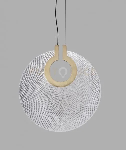 Sospensione artigianale corallo 40 vetro trasparente struttura oro ...