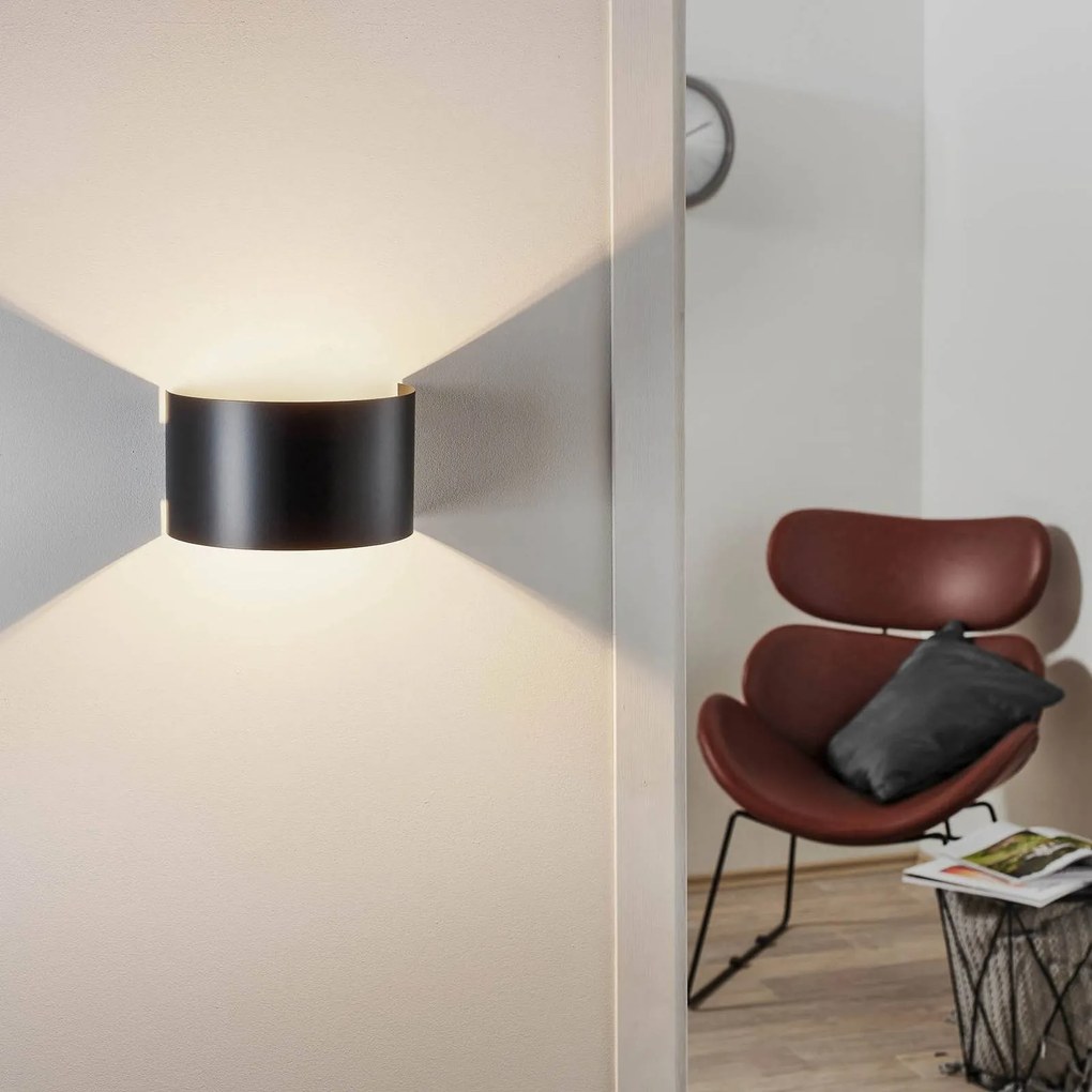 EMIBIG LIGHTING Applique Fold con paralume curvo in nero