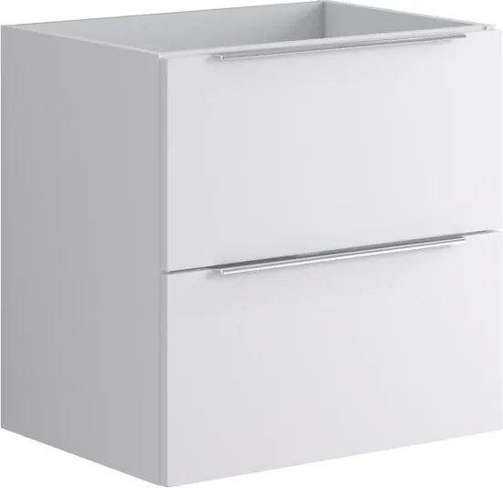 Mobile da bagno sospeso sotto lavabo L 59.5 x H 60 x P 45.5 cm bianco opaco, 2 cassetti Brera