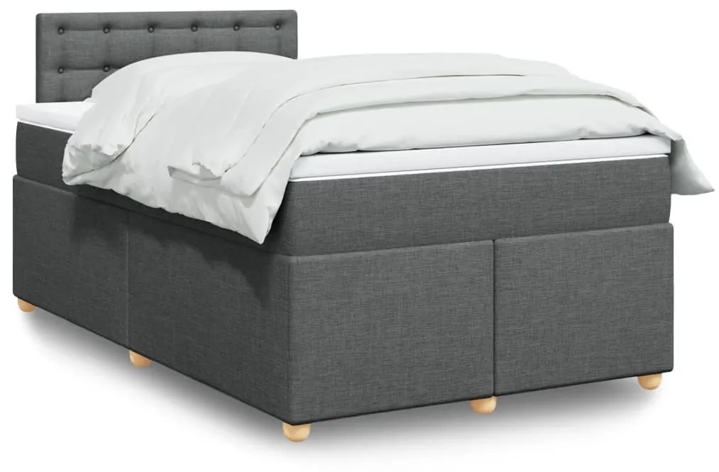 Giroletto A Molle Con Materasso Grigio Scuro 120x190cm Tessuto /
