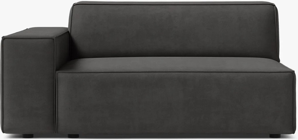 Modulo terminale Jodie con bracciolo in velluto – L122 cm