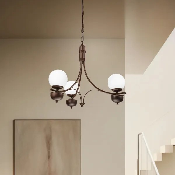 Brilagi - LED Lampadario a sospensione con catena COTTAGE 3xG9/40W/230V quercia/bianco