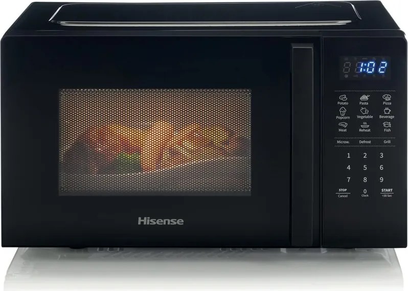 Hisense - H20MOBS4HG Forno Microonde con controllo Elettronico, Capacità 20 l, Potenza 700 Watt, Funzione Grill 800 w, Display Led Comandi Touch,