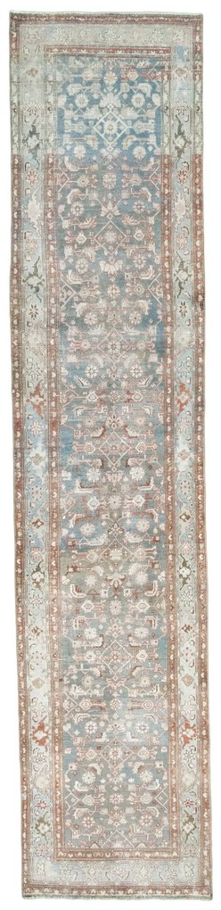 Hamedan Tappeto 110x490 Nero (Iran) Annodato A Mano