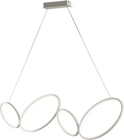 Lampada a sospensione Led RICE 107 cm in metallo e diffusore in acrilico Bianco