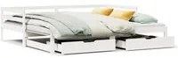 Dormeuse Letto Estraibile e Cassetti Bianco 90x200cm Legno Pino 3302161