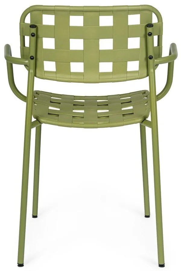 Sedie da esterno in set verdi in metallo 4 pz Clover – Bizzotto