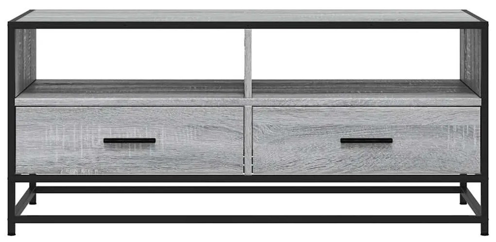 Tavolino grigio sonoma 100x50x45 cm legno multistrato e metallo