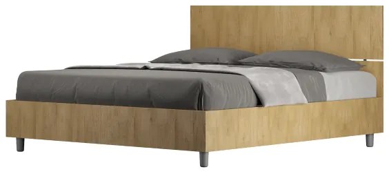 Letto matrimoniale senza rete 160x190 testata dritta quercia Demas