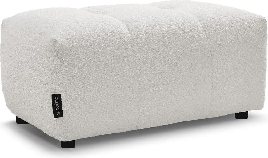 Poggiapiedi bianco con rivestimento in bouclé Roxelane – Bobochic Paris
