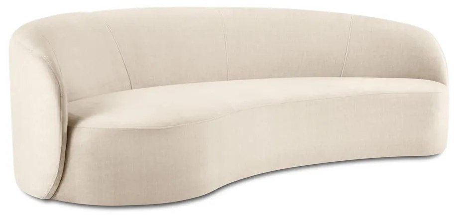 Divano asimmetrico in velluto beige, a sinistra Debbie - Mazzini Sofas