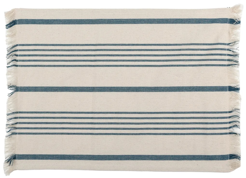 Tovaglietta cotone 35x45 cm tinto filo righe blu