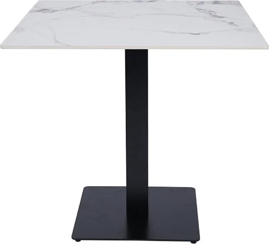 Tavolo bar pub ristorante quadrato 80x80 cm Top per esterno effetto Marmo venato H 75
