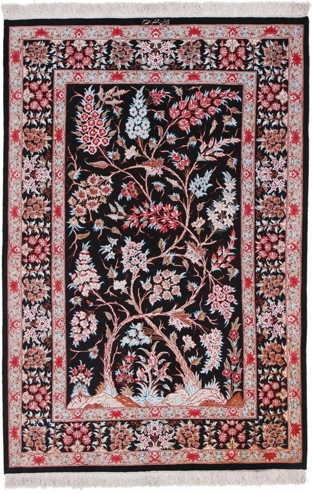 Ghom Tappeto 100 x 150 (Iran) Annodato A Mano