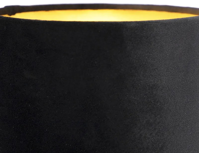 Lampada da parete intelligente nera con paralume in velluto incl. Wifi A60 - Stacca