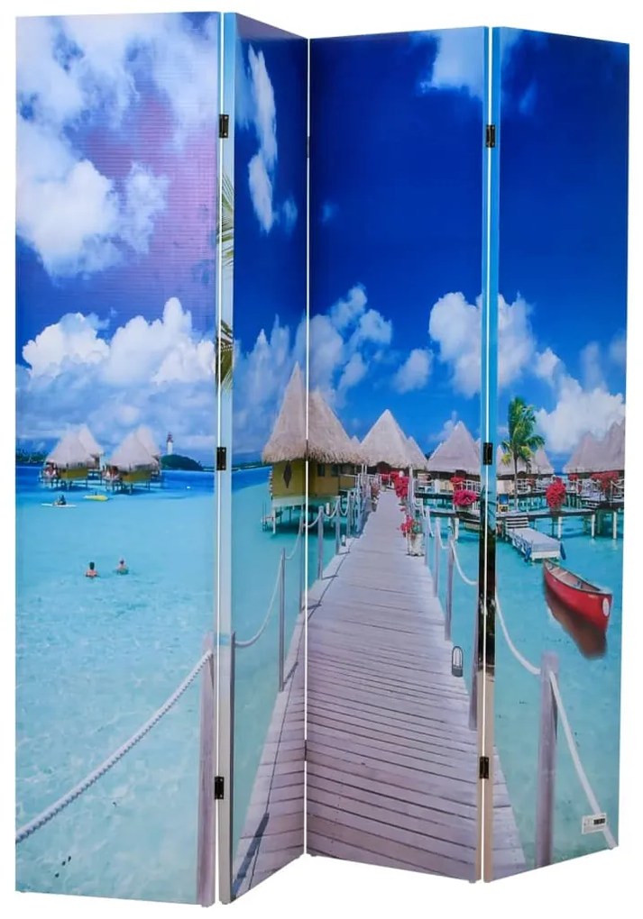 Paravento Pieghevole 160x170 Cm Con Stampa Spiaggia /
