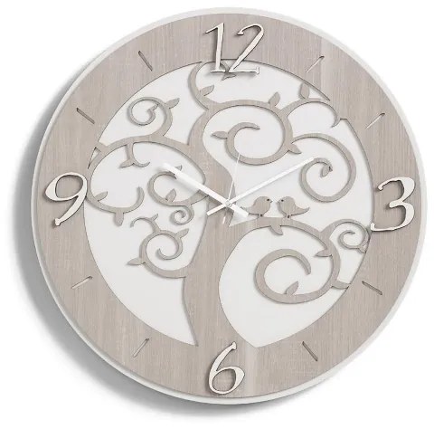 Orologio da parete moderno ALBERO DELLA VITA in legno laminato diametro 30cm BRC