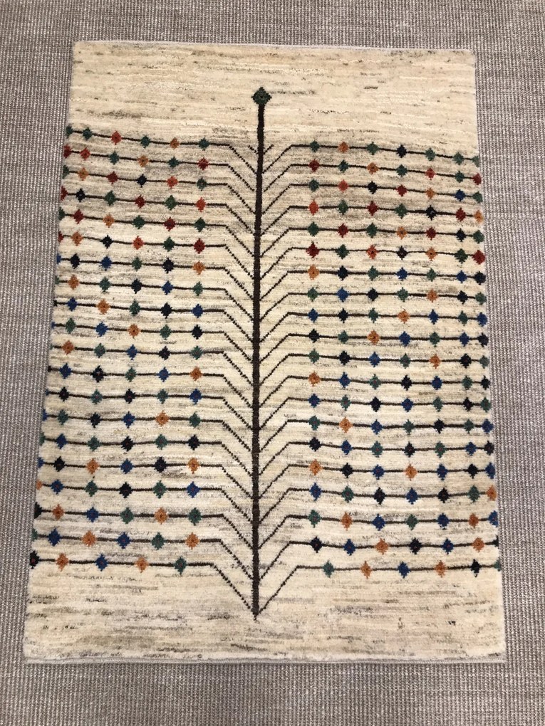 Gabbeh Tappeto 90 x 120 Beige (Iran) Annodato A Mano