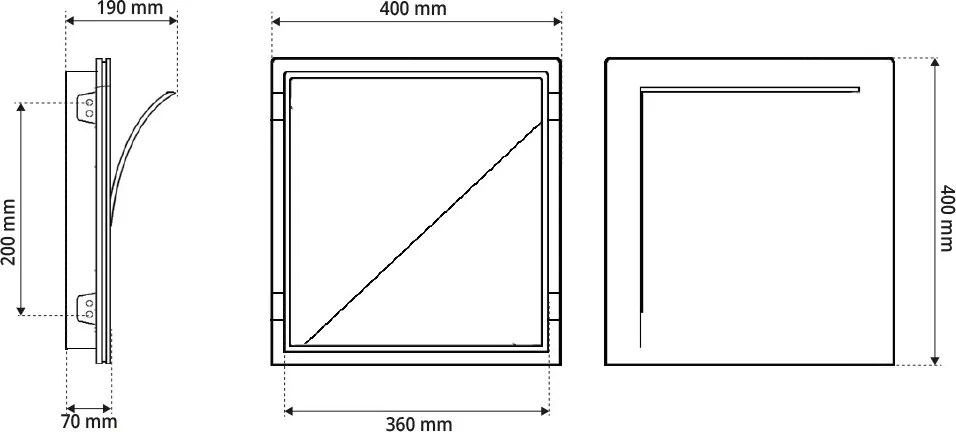 Applique da Incasso E14 FOLD Quadrata in Gesso Pitturabile