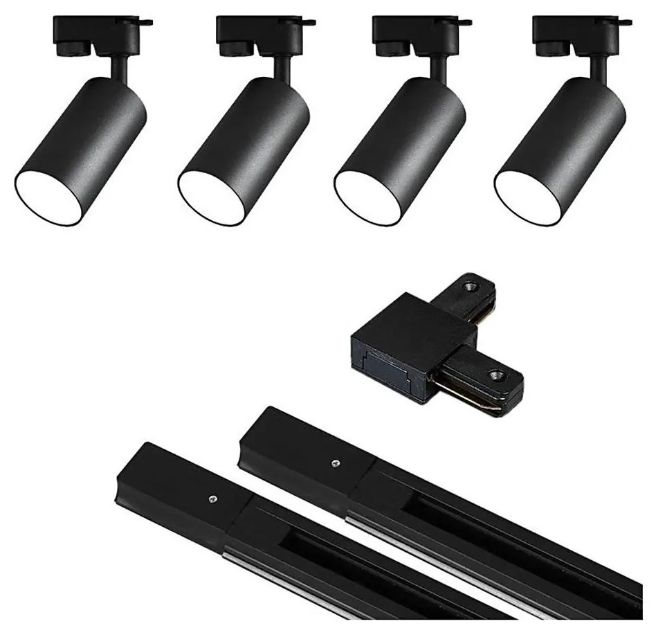 Faretto per sistema a binario 4xGU10/25W/230V 2 m nero
