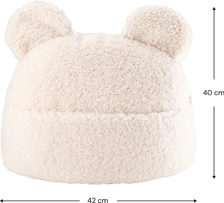Cuscino per divano da bambini color crema con rivestimento in bouclé Teddy Pouch – Wigiwama