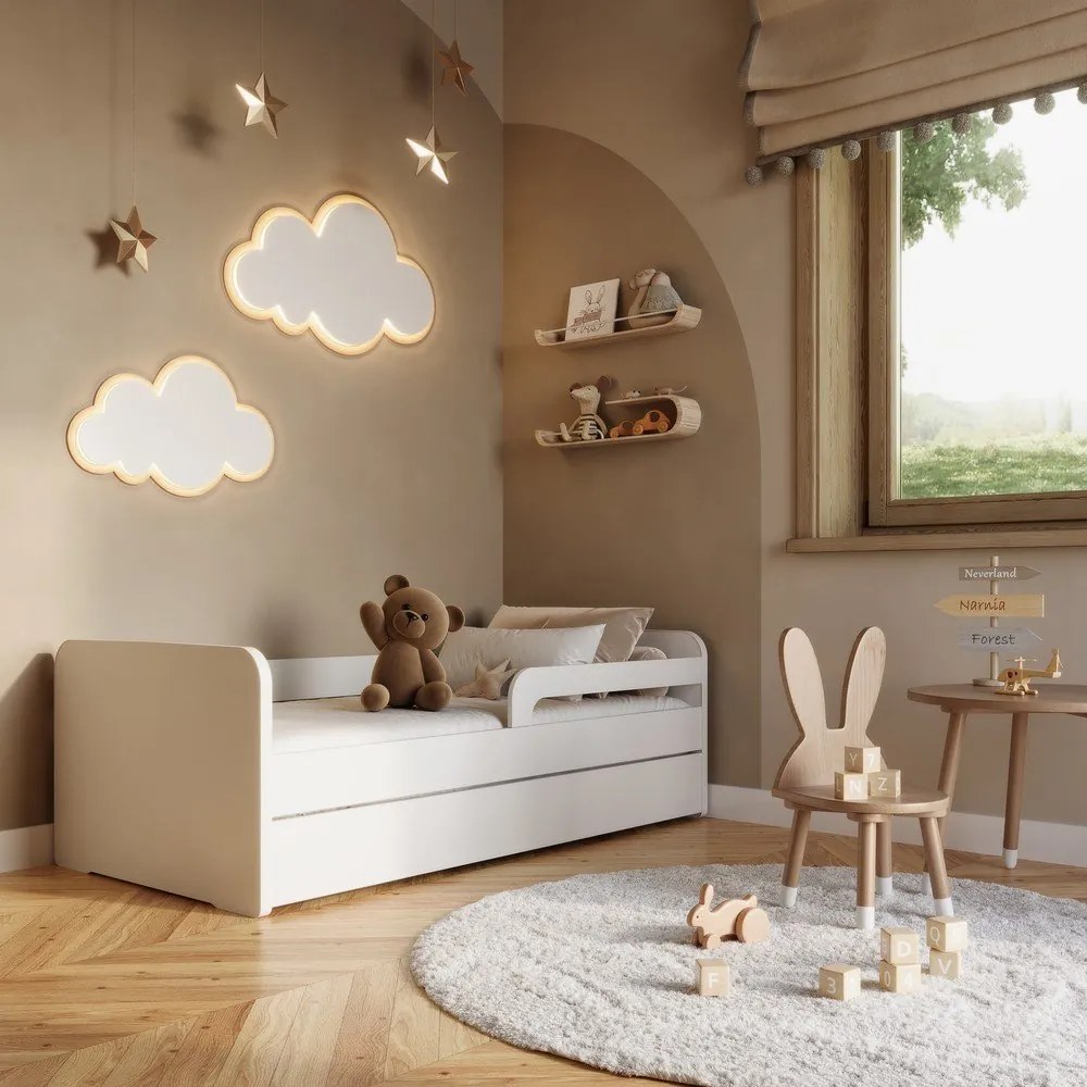 Letto da bambini bianco con rete inclusa 80x160 cm Duuli – ELTAP