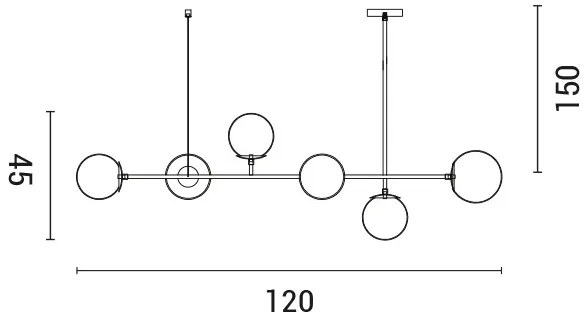 Lampadario a sospensione con filo 6xE27/10W/230V oro