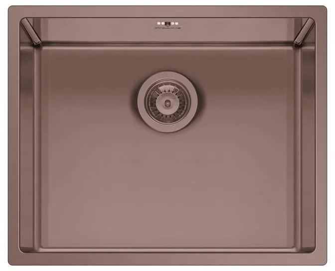 Lavello sottotop 1 vasca in inox rame PYRAMIS Astris L 40 x L 50 cm