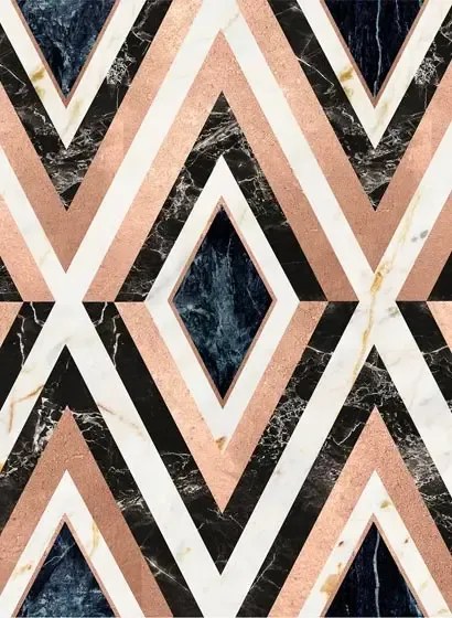 Mindthegap Carta da parati Diamonds - Diamonds in Copper