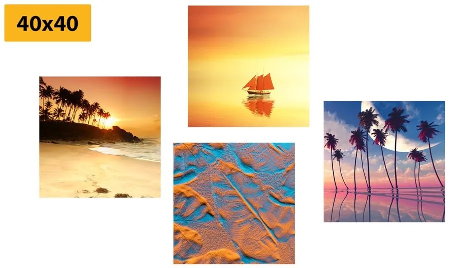 Set di quadri – Mare e spiaggia in colori interessanti