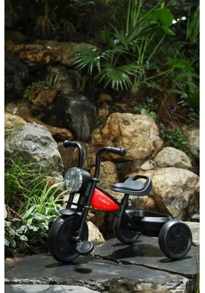 QPlay - Triciclo per bambini TRIDURO nero/rosso