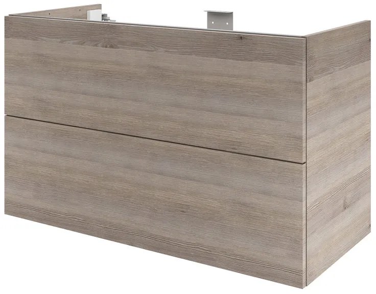Mobile da bagno sotto lavabo SENSEA Neo grigio lucido L 105 x H 64 x P 48 cm 2 cassetti, lavabo non incluso