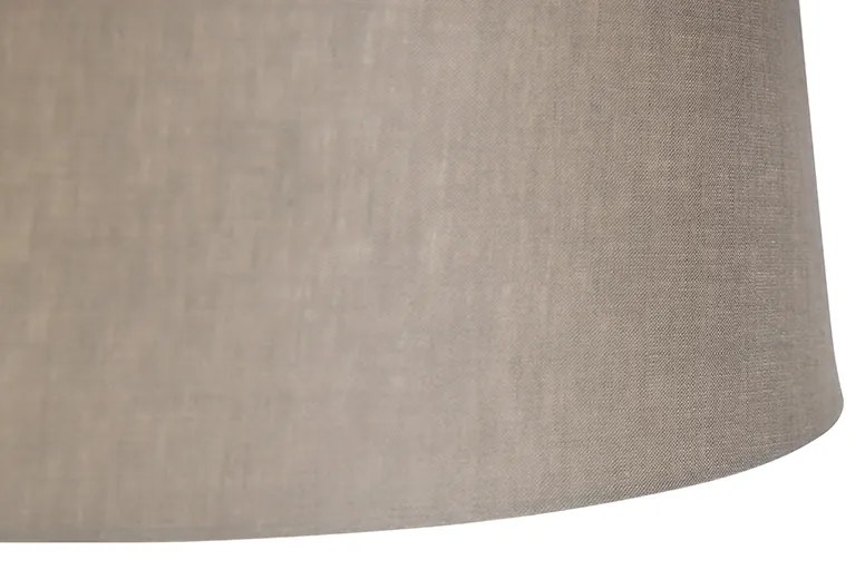 Lampada a sospensione in acciaio con paralume in lino color tortora 35 cm - Blitz