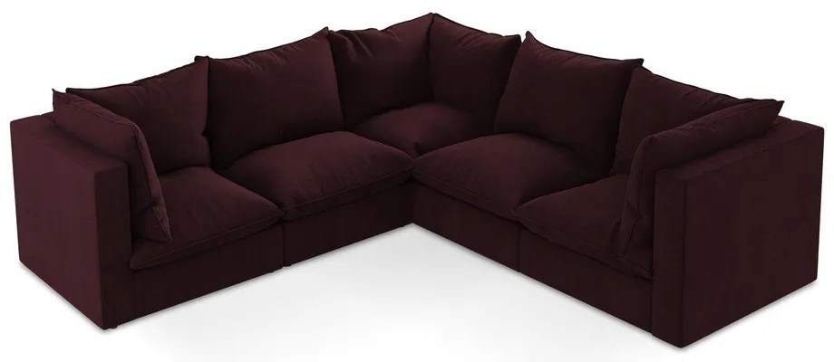 Divano angolare burgundy Manao – Makamii