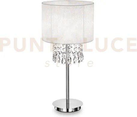 Opera lampada da tavolo con cristalli 1 luce attacco e27 bianco e c...