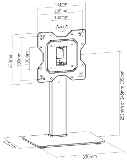 MK FLORIA Superior SUPSTV019 - Supporto da pavimento per TV 23-43" nero