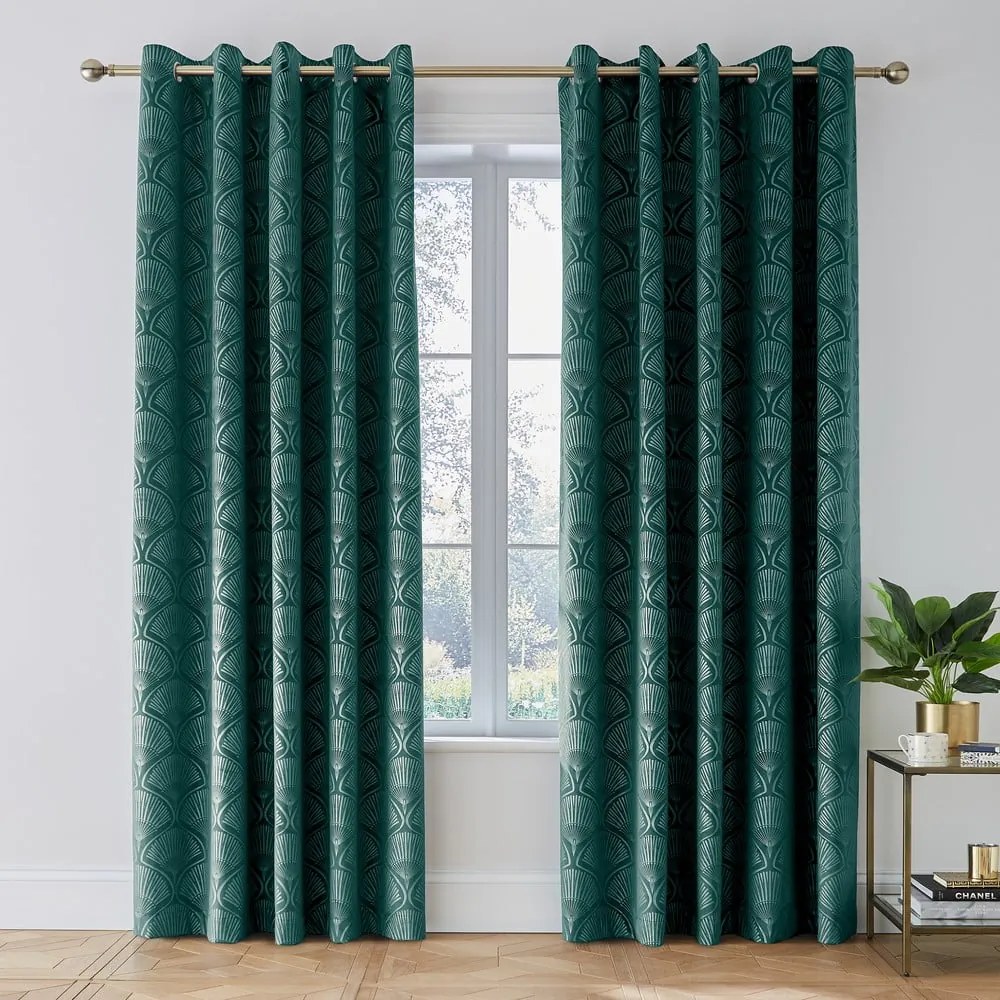 Tende in set verdi 2 pz 168x183 cm Art Deco Pearl – Catherine Lansfield