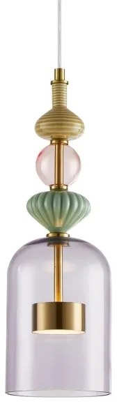 Lampadario LED a sospensione con filo ARTE LED/12W/230V diametro 13 cm ottone