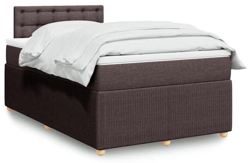 Giroletto A Molle Con Materasso Marrone Scuro 120x200cm Tessuto /