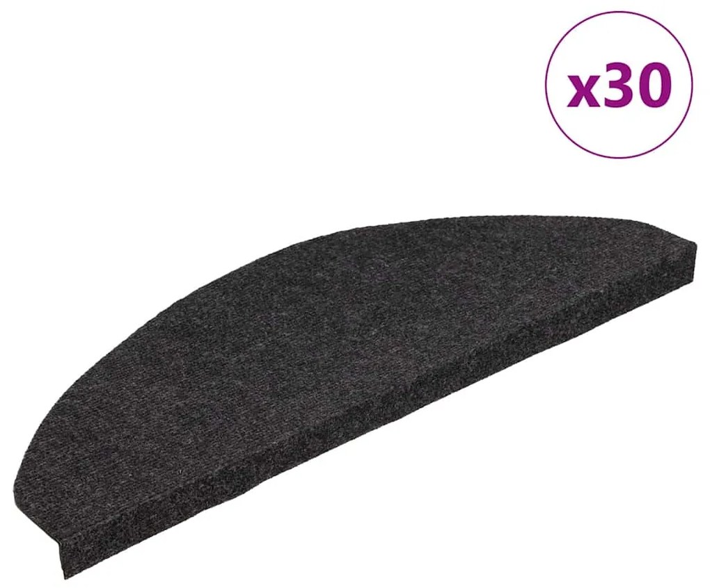 Tappetini Autoadesivi Per Scale 30 Pz Neri 65x22,5x3,5 Cm /