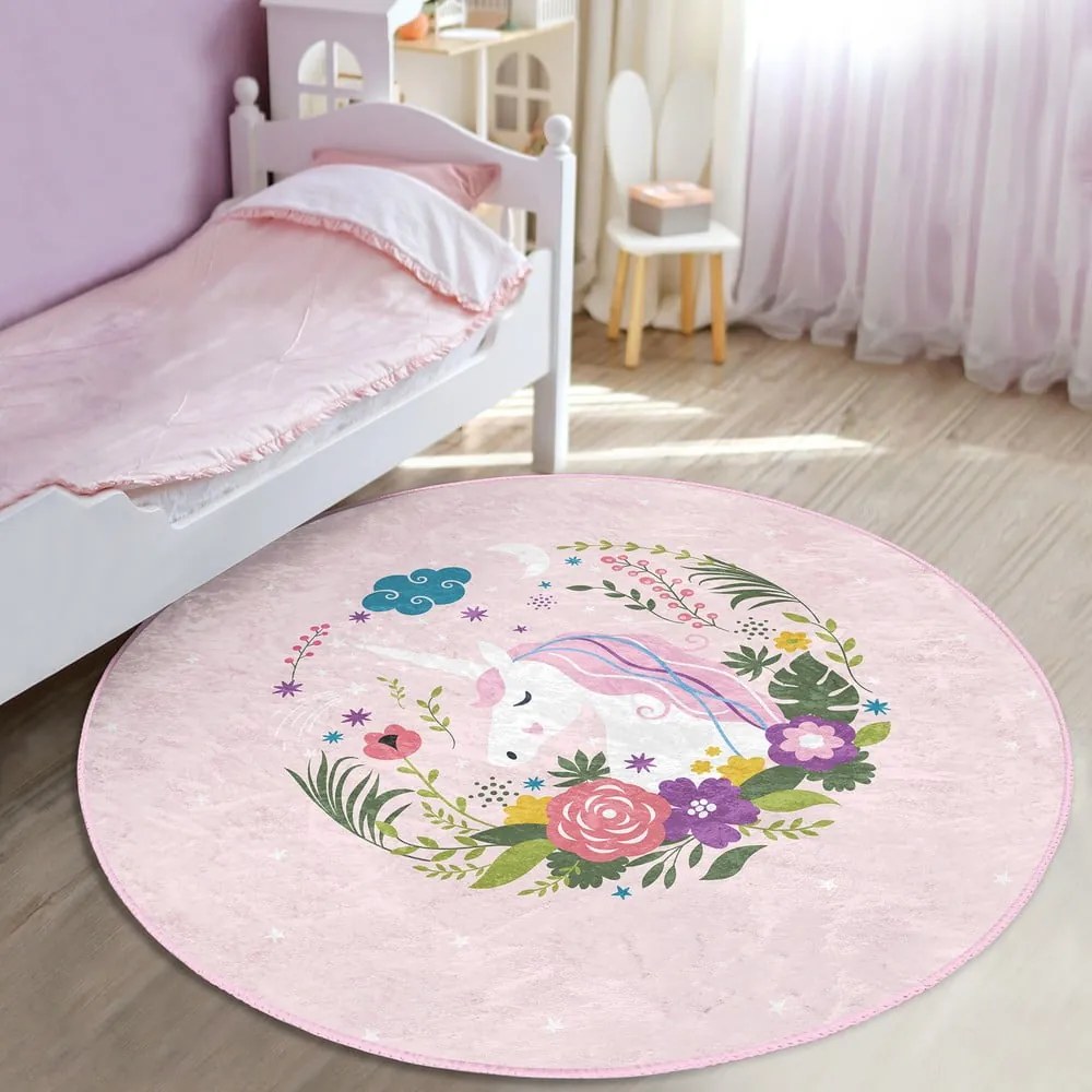 Tappeto rosa per bambini ø 120 cm Comfort - Mila Home