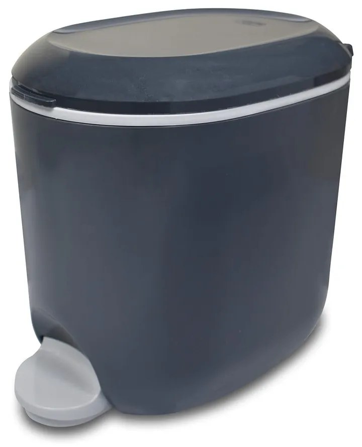 Cestino per la spazzatura in plastica grigio scuro con pedale 3,5 l – Addis