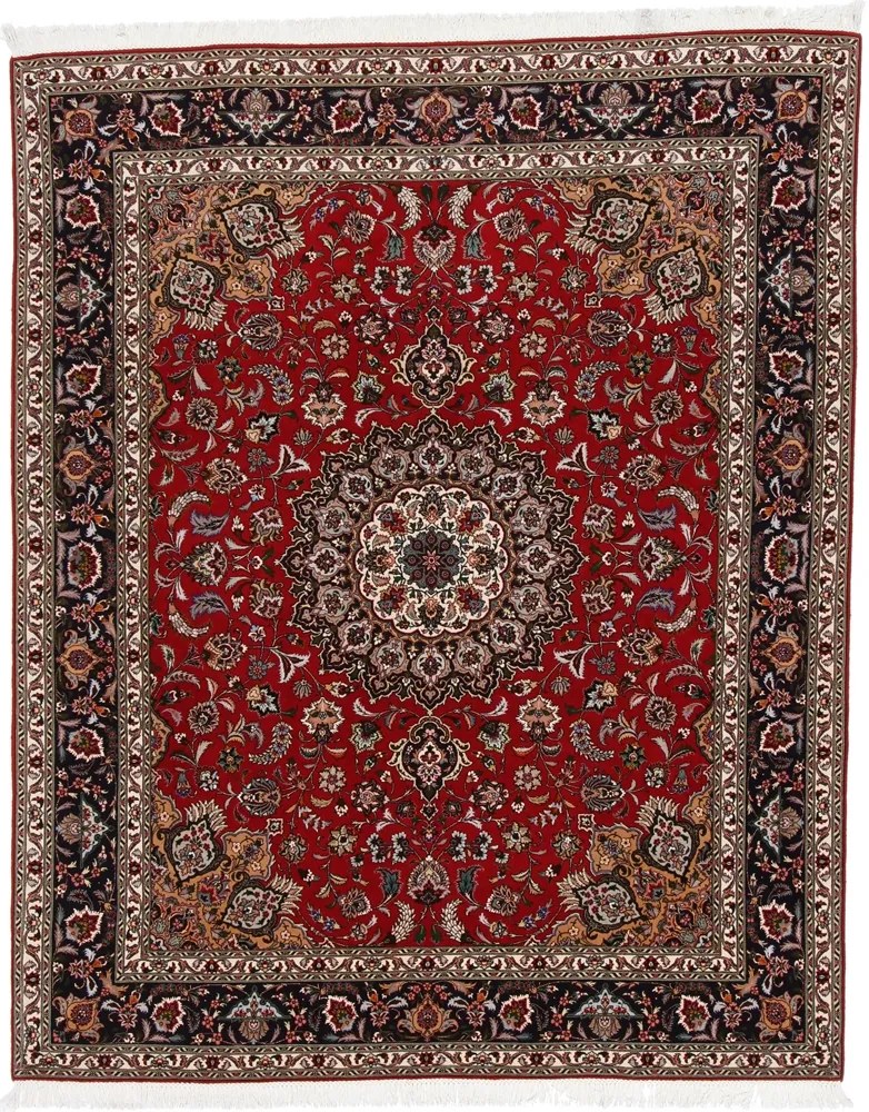 Tabriz Tappeto 200x250 Blu (Iran) Annodato A Mano