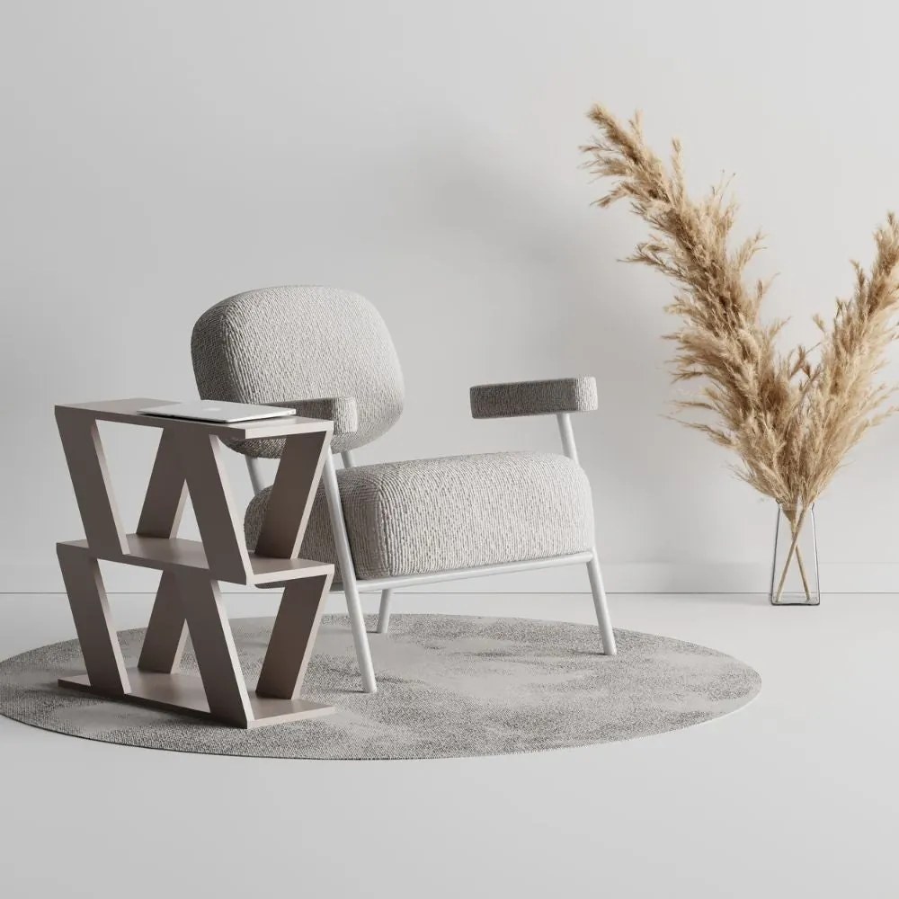 Tavolino da Soggiorno Laterale 60x22x57 cm in MDF Lazena Tortora...
