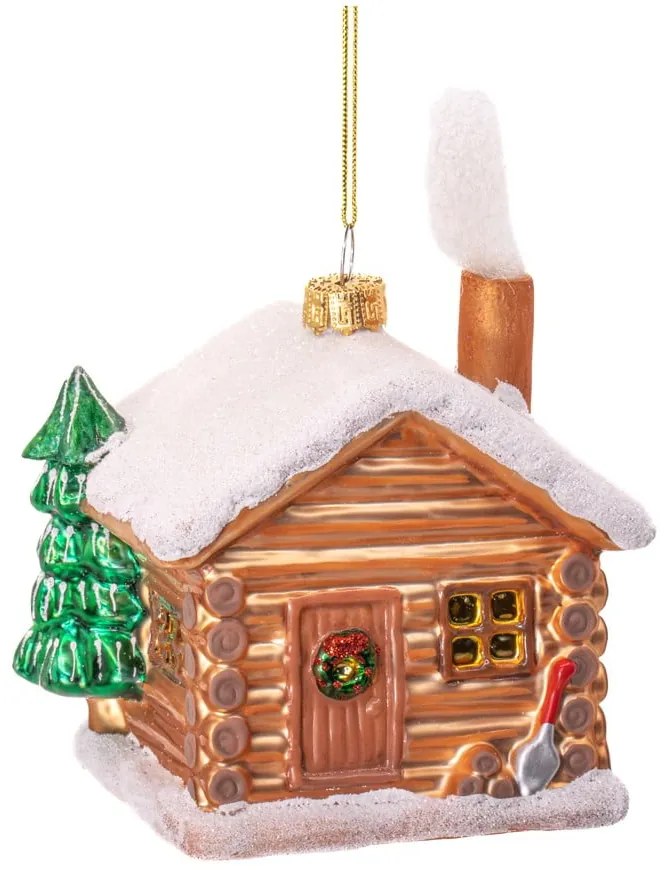 Decorazione per albero di natale in vetro fatta a mano 10 cm Christmas Cabin – Sass &amp; Belle
